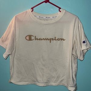 Cream Champion crop top